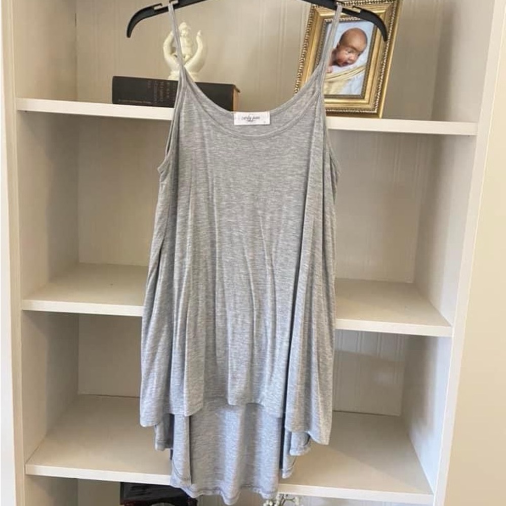 CJ’s Fav Spaghetti Strap Tank Light Grey